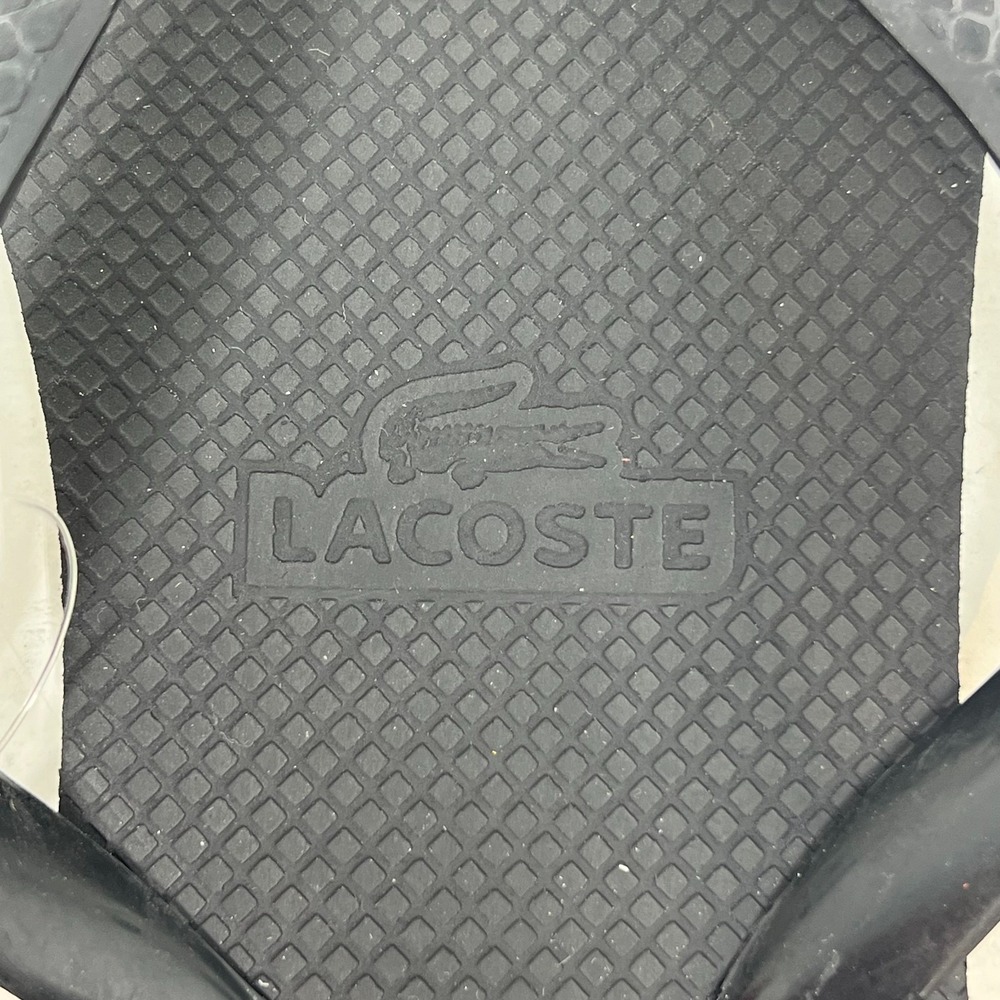 Lacoste Flip Flop Beach Sandals Black with Logo Men's US Size 8 VTG NWT - Picture 7 of 14